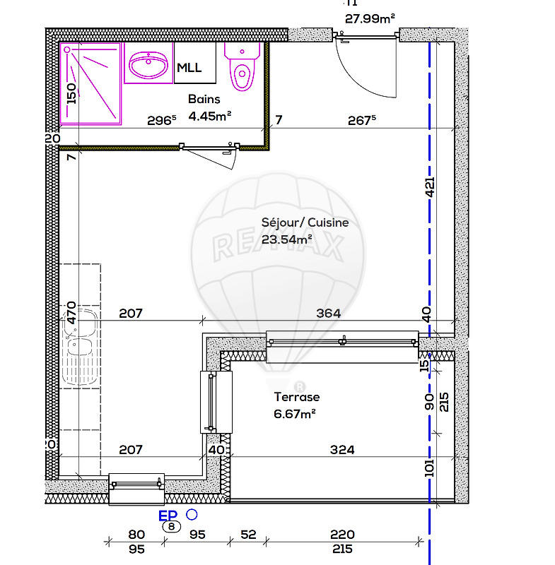 Appartement - 28 m² - 1 pièce