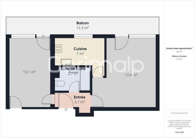 Appartement - 46 m² - 2 pièces