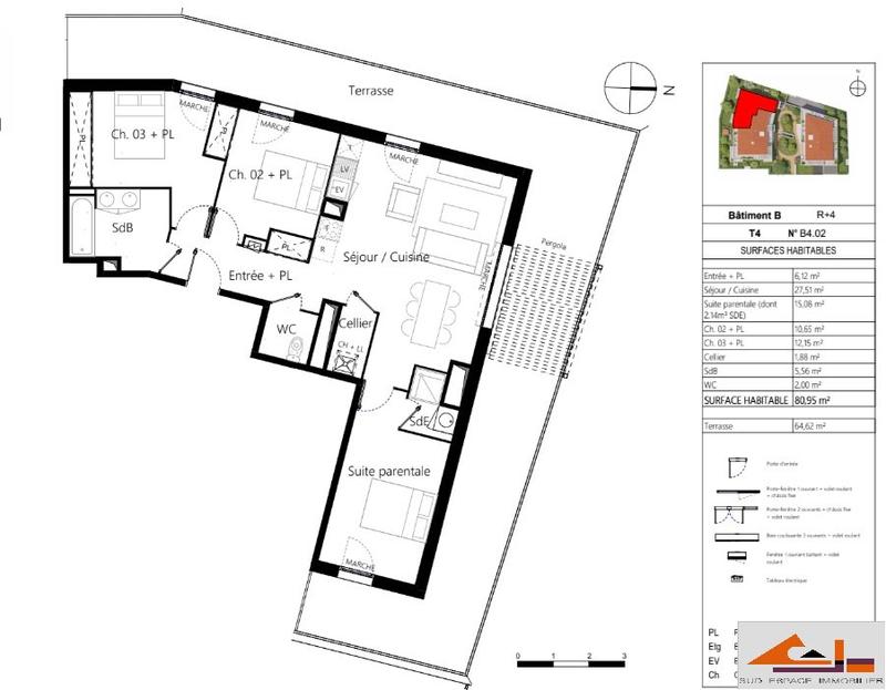 Appartement - 94 m² - 4 pièces