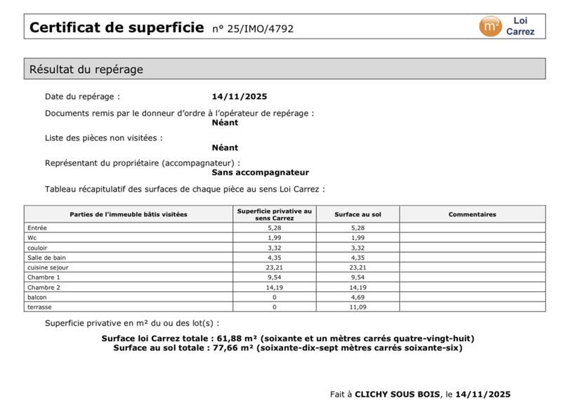 Appartement - 62 m² - 3 pièces