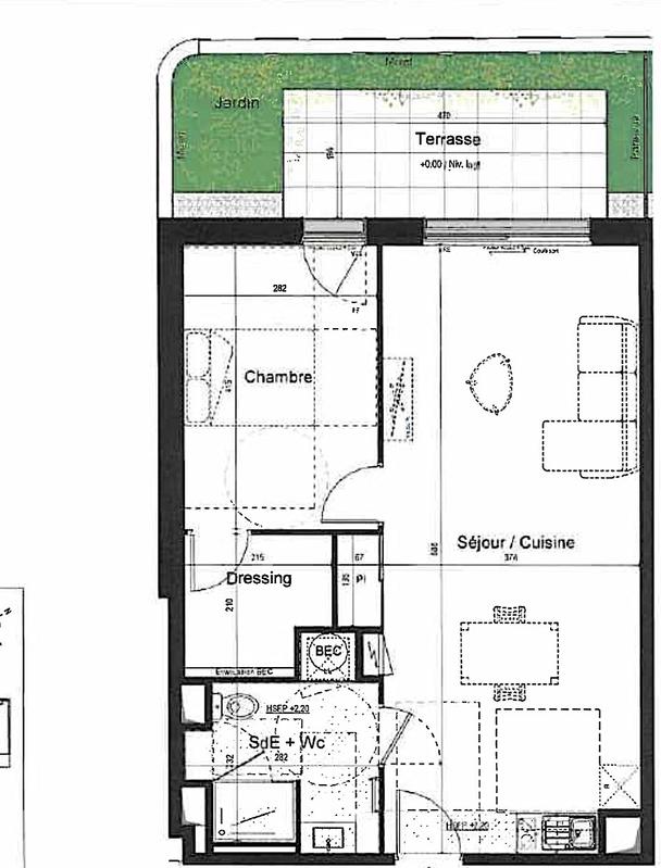 Appartement - 56 m² - 2 pièces