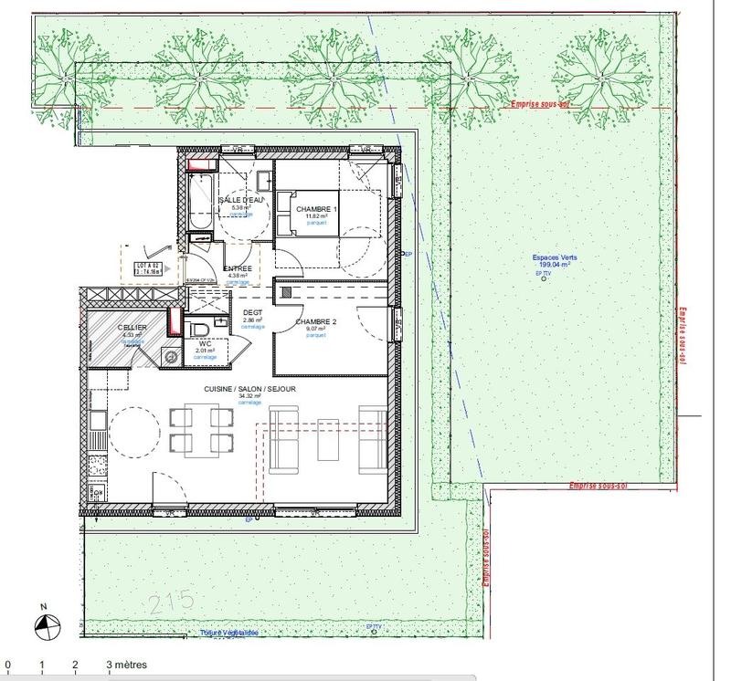 Appartement - 74 m² - 3 pièces