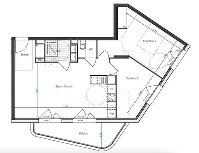 Appartement - 65 m² - 3 pièces