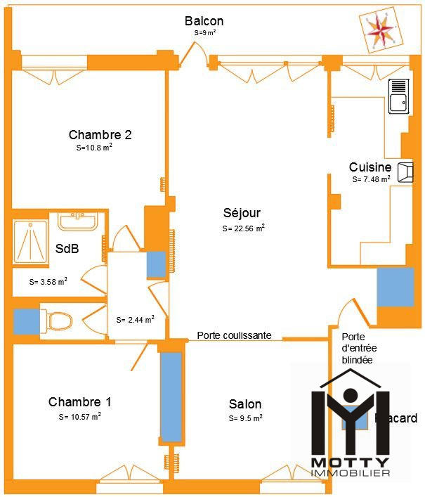 Appartement - 65 m² - 4 pièces