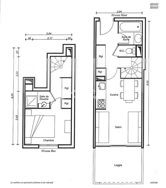 Duplex - 34 m² - 3 pièces