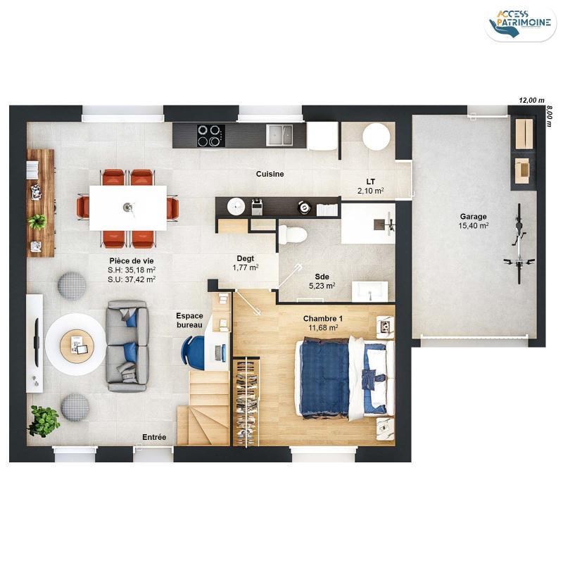 Maison - 93 m² - 6 pièces