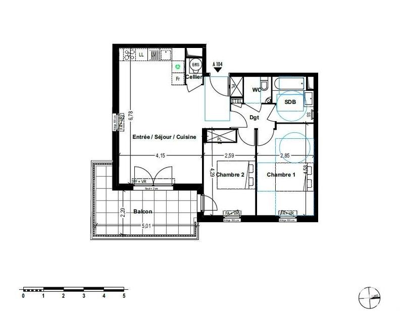 Appartement - 64 m² - 3 pièces