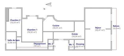 Appartement - 109 m² - 4 pièces