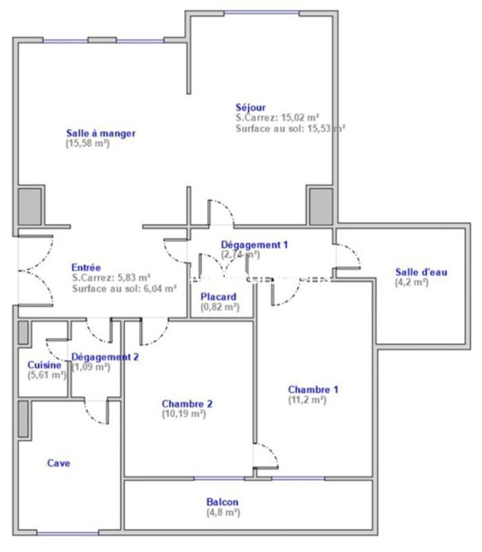 Appartement - 74 m² - 4 pièces