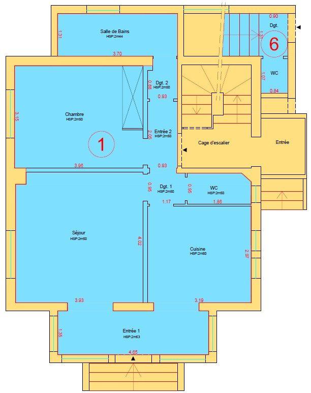 Appartement - 54 m² - 2 pièces