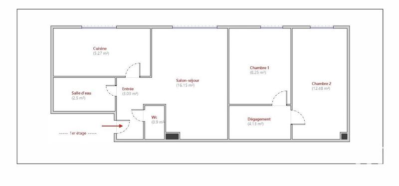 Appartement - 53 m² - 3 pièces