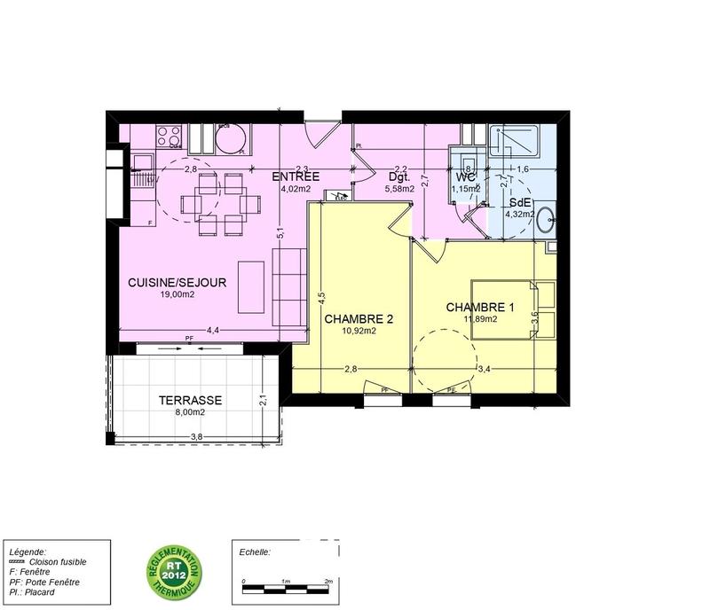 Appartement - 57 m² - 3 pièces