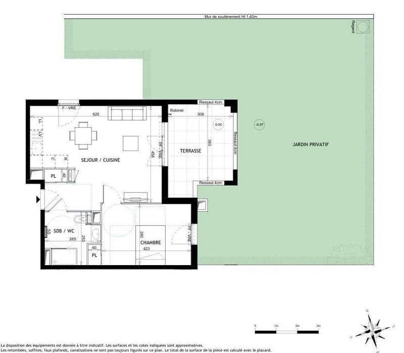 Appartement - 46 m² - 2 pièces