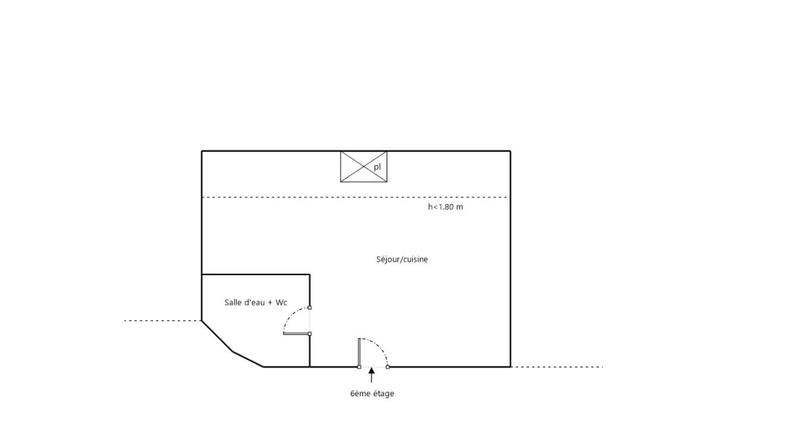 Appartement - 8 m² - 1 pièce