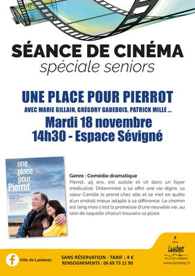 Ciné Seniors - une place pour Pierrot