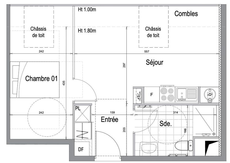 Appartement - 37 m² - 2 pièces
