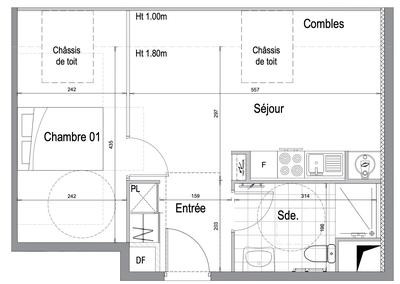 Appartement - 37 m² - 2 pièces
