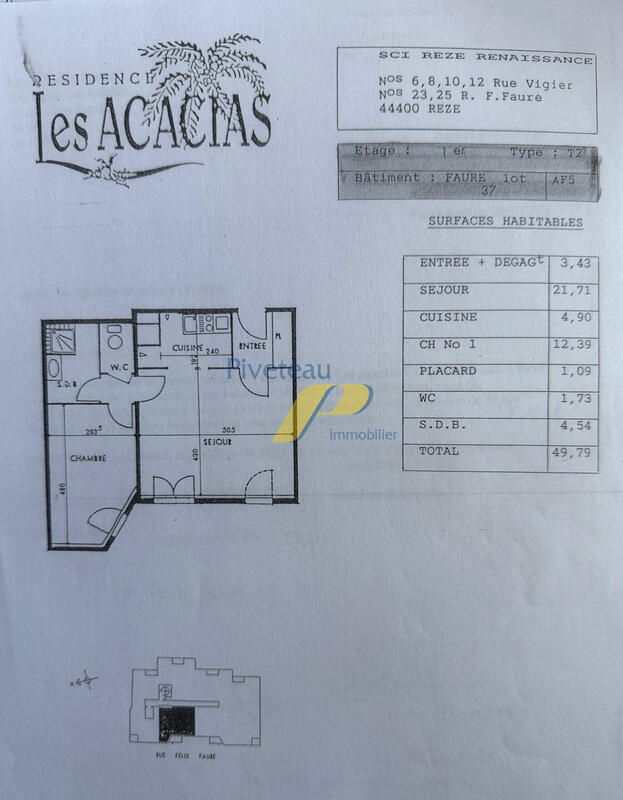 Appartement - 50 m² - 2 pièces