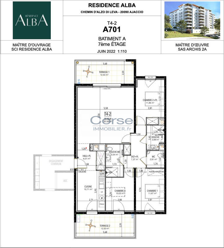 Appartement - 101 m² - 4 pièces