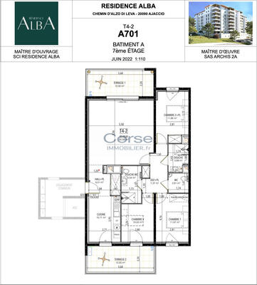 Appartement - 101 m² - 4 pièces