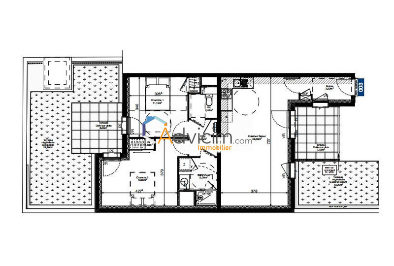 Appartement - 69 m² - 3 pièces