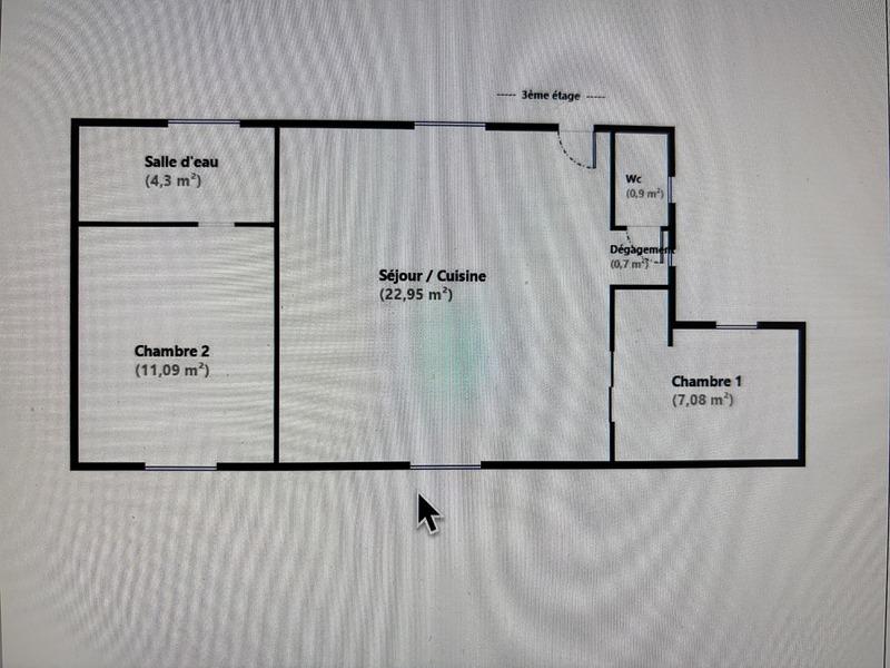 Appartement - 47 m² - 3 pièces