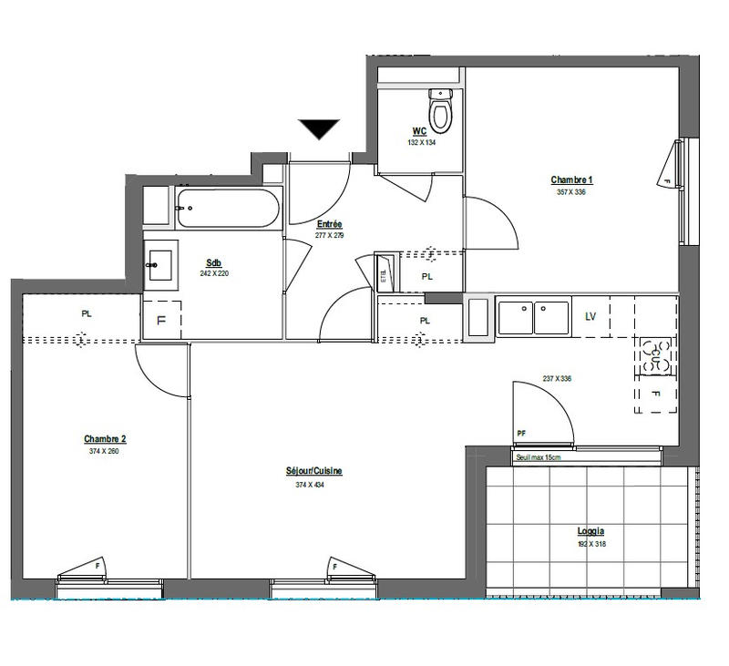 Appartement - 61 m² - 3 pièces