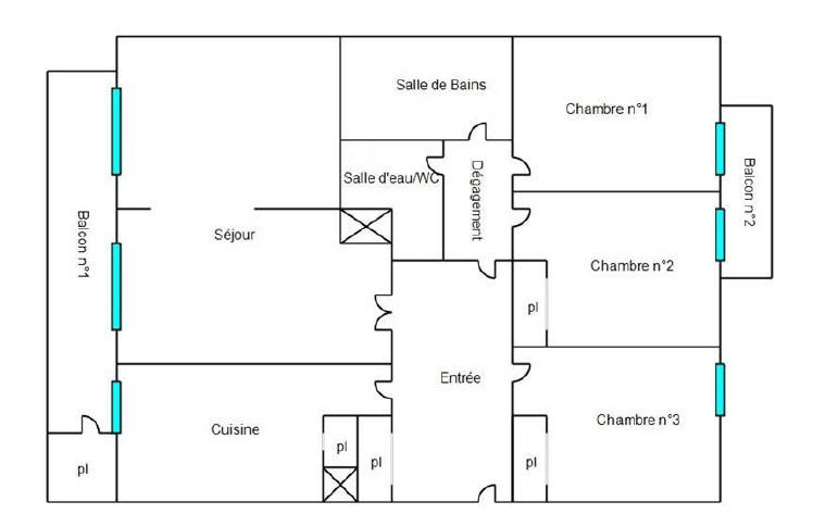 Appartement - 96 m² - 4 pièces