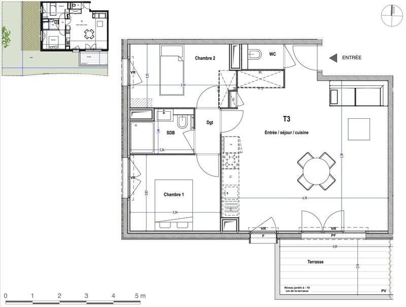 Appartement - 61 m² - 3 pièces