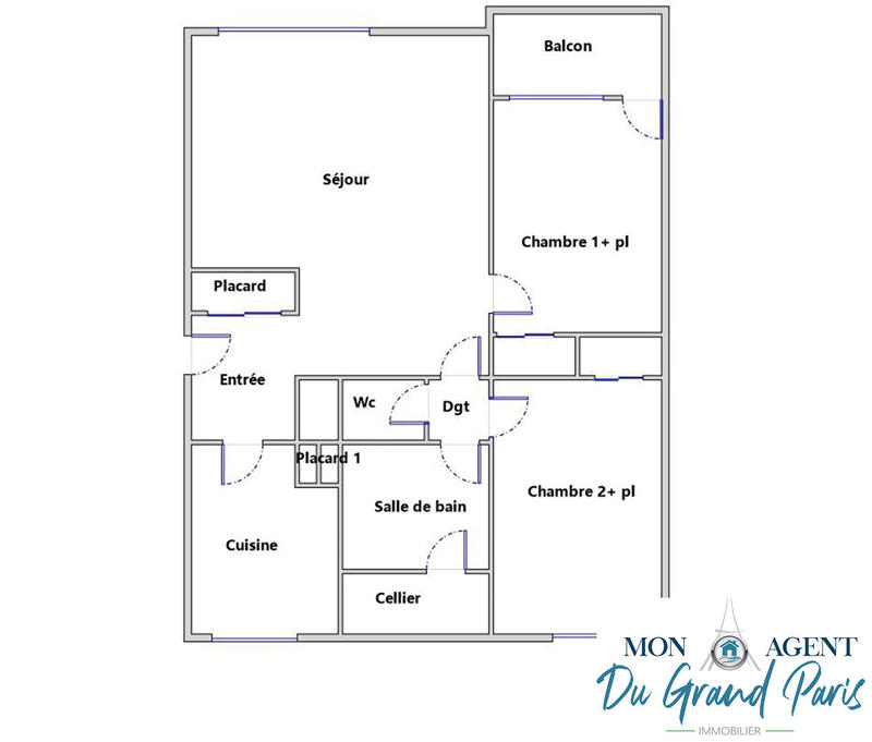 Appartement - 56 m² - 3 pièces