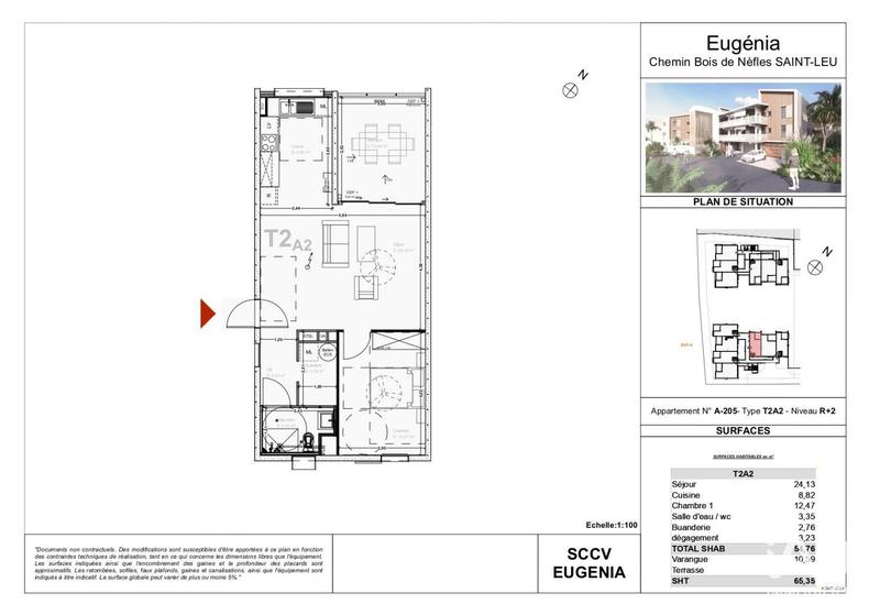 Appartement - 65 m² - 2 pièces