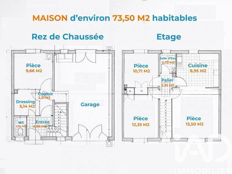 Maison - 74 m² - 4 pièces