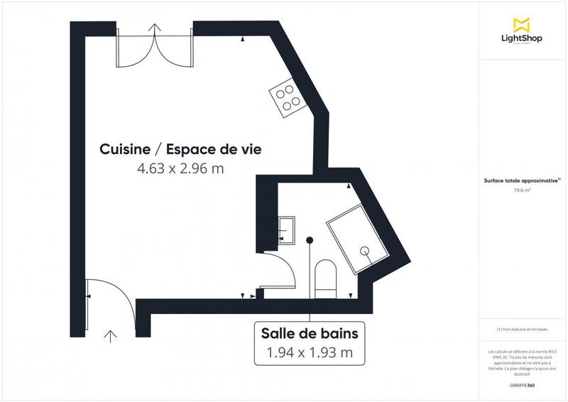 Appartement - 20 m² - 1 pièce