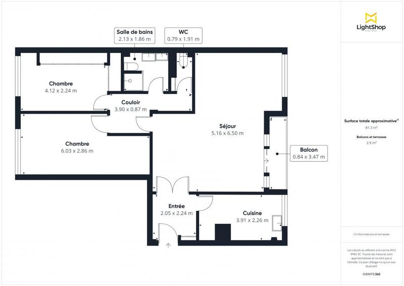 Appartement - 83 m² - 4 pièces