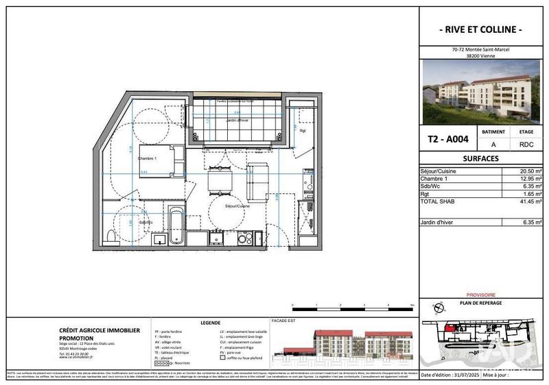 Appartement - 41 m² - 2 pièces
