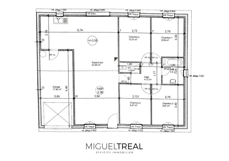 Pavillon - 95 m² - 5 pièces