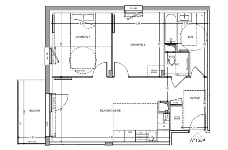 Appartement - 59 m² - 3 pièces