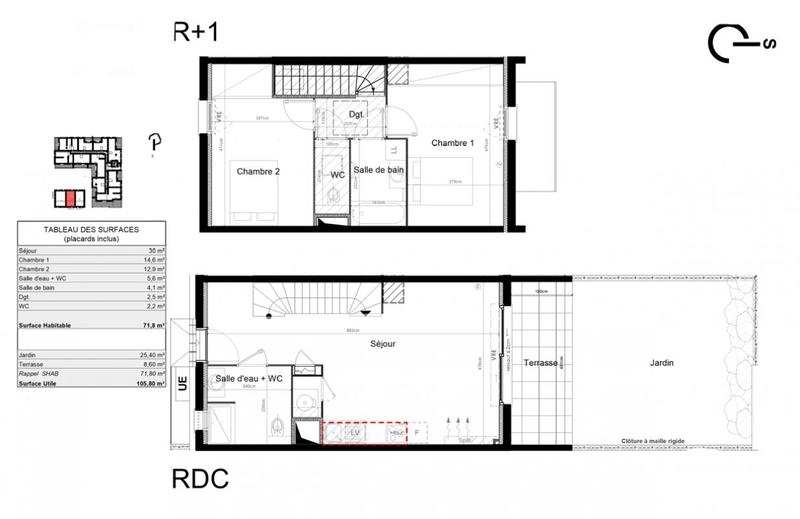 Maison - 71 m² - 3 pièces