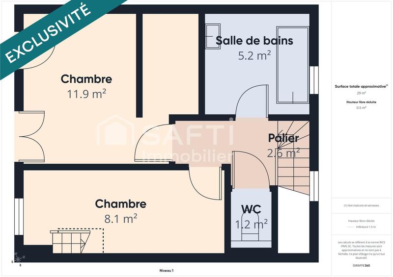 Maison - 60 m² - 3 pièces
