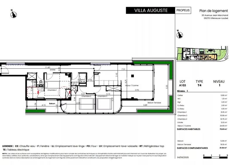 Appartement - 79 m² - 4 pièces