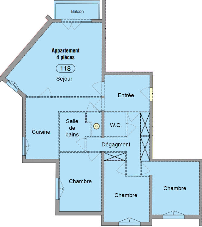 Appartement - 91 m² - 4 pièces