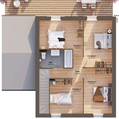 Maison - 113 m² - 6 pièces