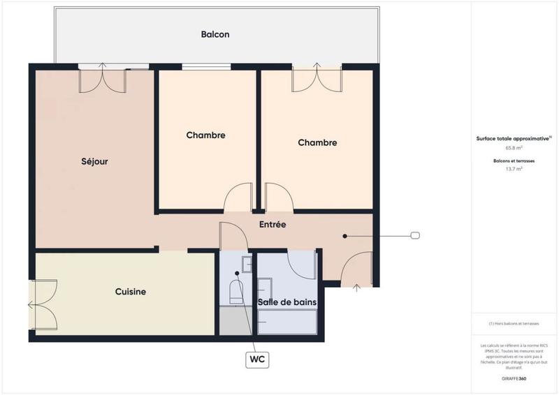 Appartement - 66 m² - 3 pièces