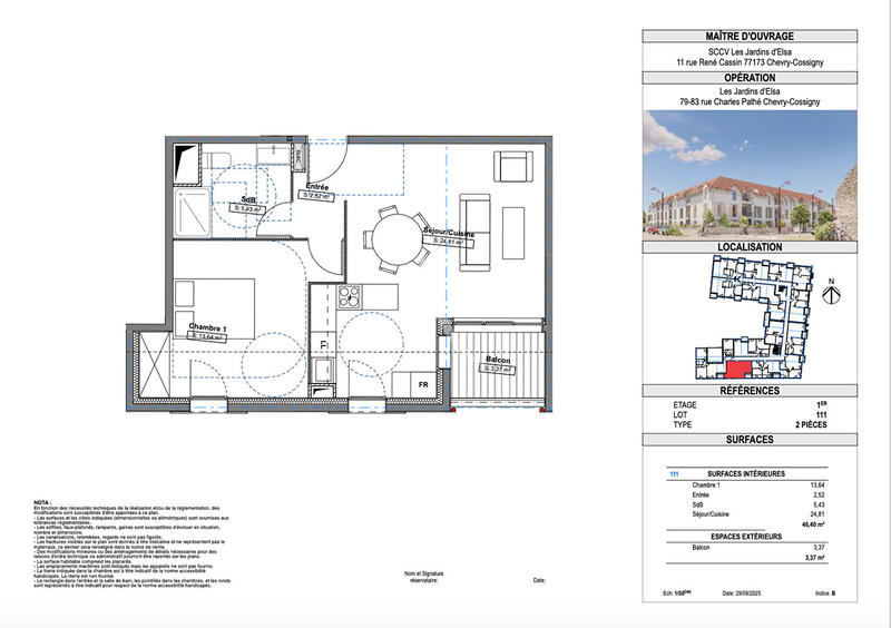 Appartement - 46 m² - 2 pièces