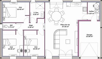 Maison - 84 m² - 4 pièces