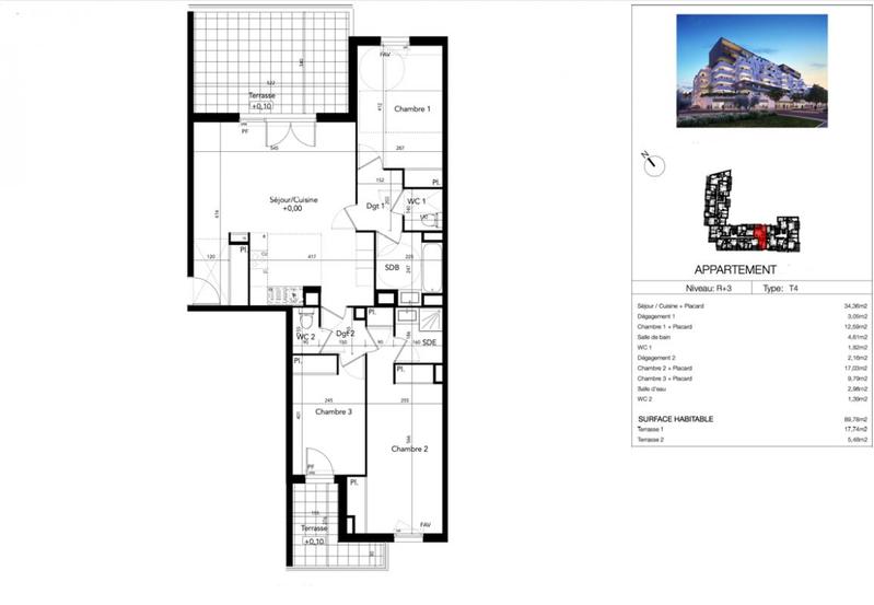 Appartement - 89 m² - 4 pièces