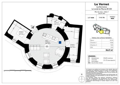 Appartement - 58 m² - 3 pièces