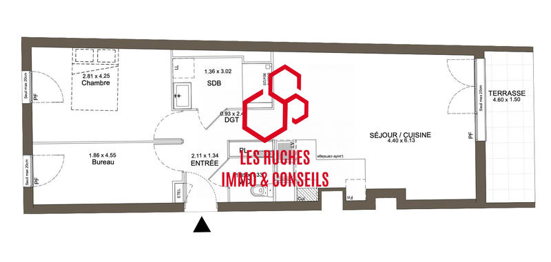 Appartement - 59 m² - 3 pièces