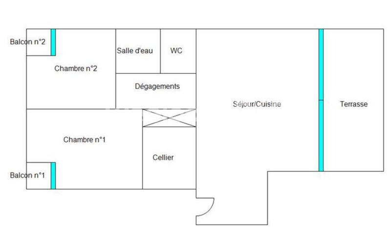 Appartement - 60 m² - 3 pièces