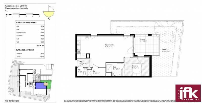Appartement - 56 m² - 2 pièces